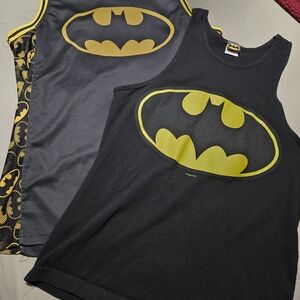 Lot Of 2 Black Tank Top with Batman Logo Size MEDIUM